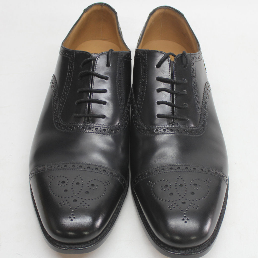 Loake 201 Black Mens Leather Semi-Brogue Formal Oxford Shoes - UK 11