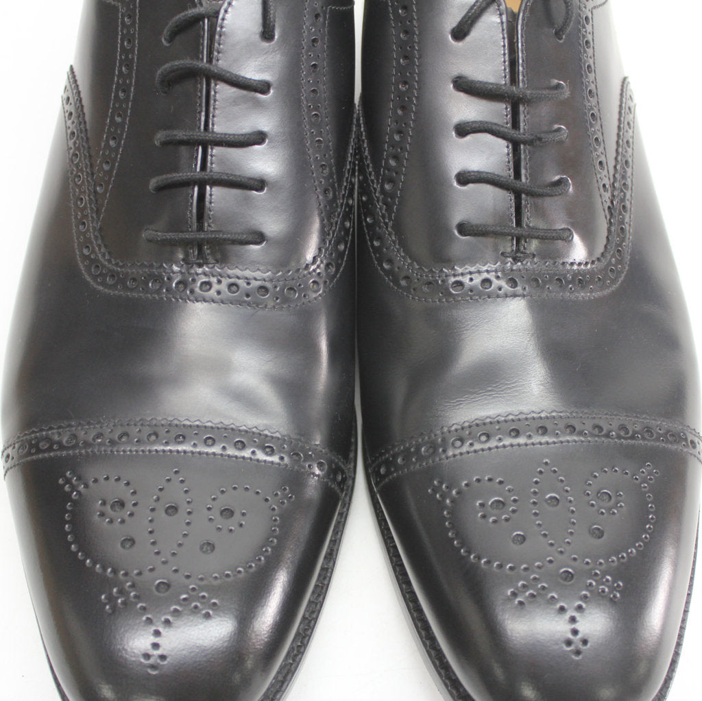 Loake 201 Black Mens Leather Semi-Brogue Formal Oxford Shoes - UK 11