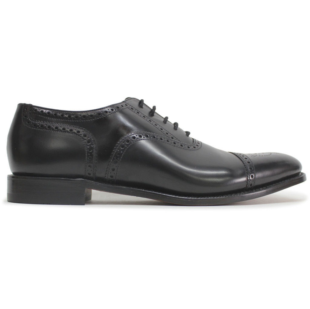 Loake 201 Black Mens Leather Semi-Brogue Formal Oxford Shoes - UK 11