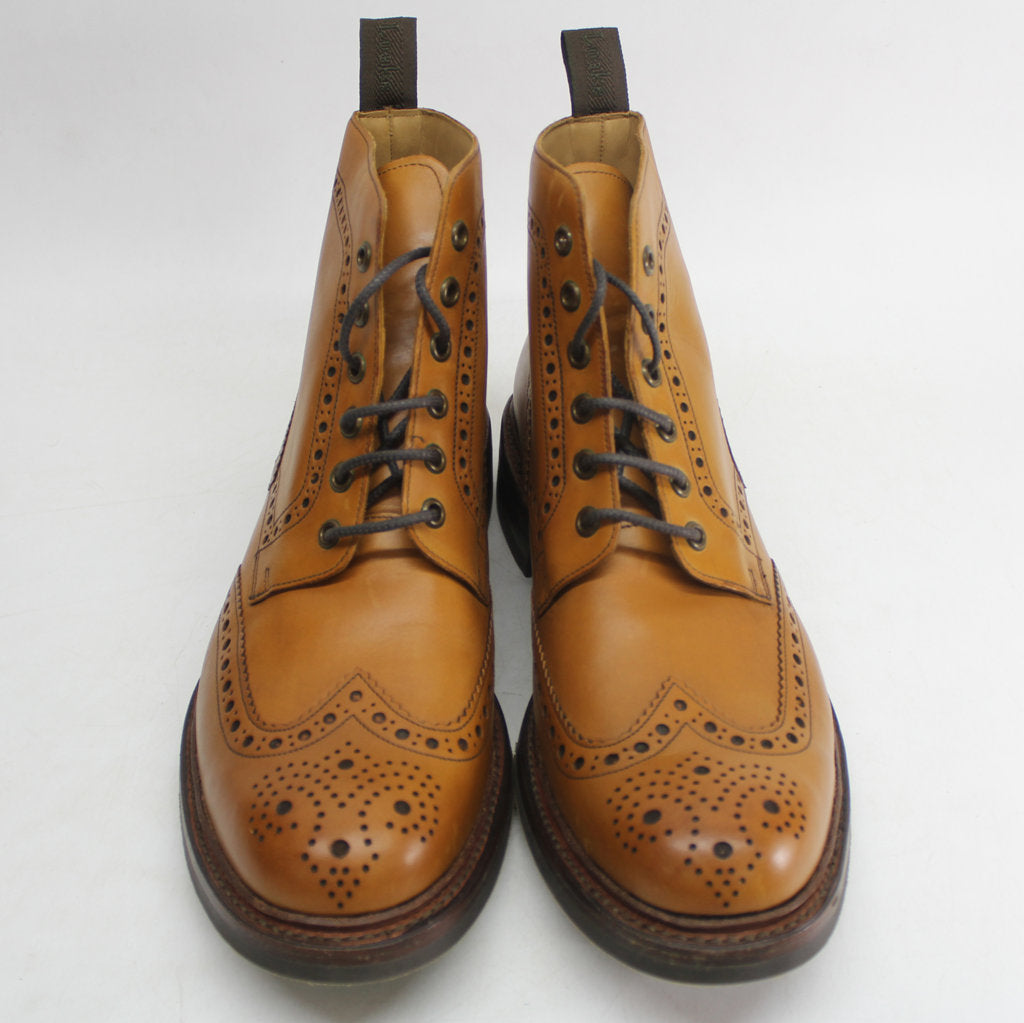 Loake Bedale Tan Mens Leather Brogue Wingtip Ankle Lace-up Boots - UK 9