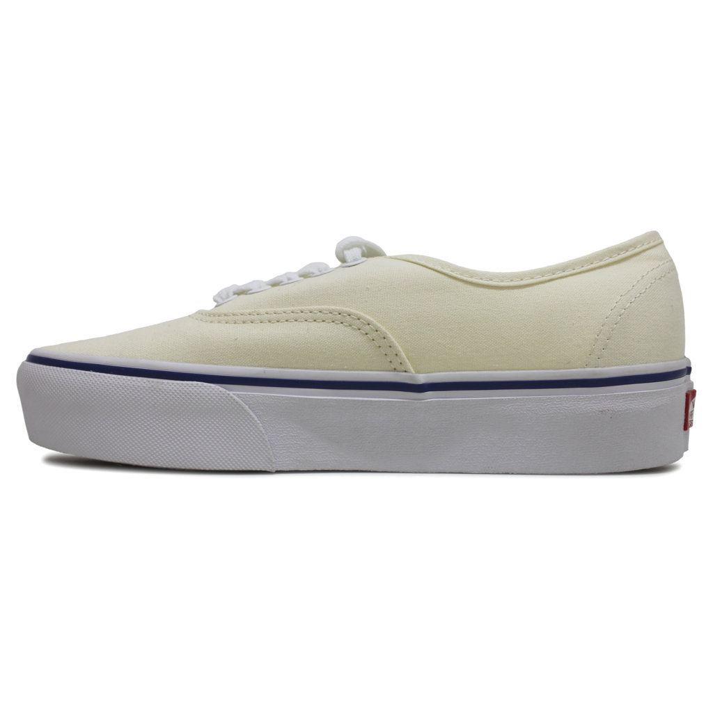 Vans Authentic Platform Classic White True White Womens Canvas Flatform Trainers - UK 6