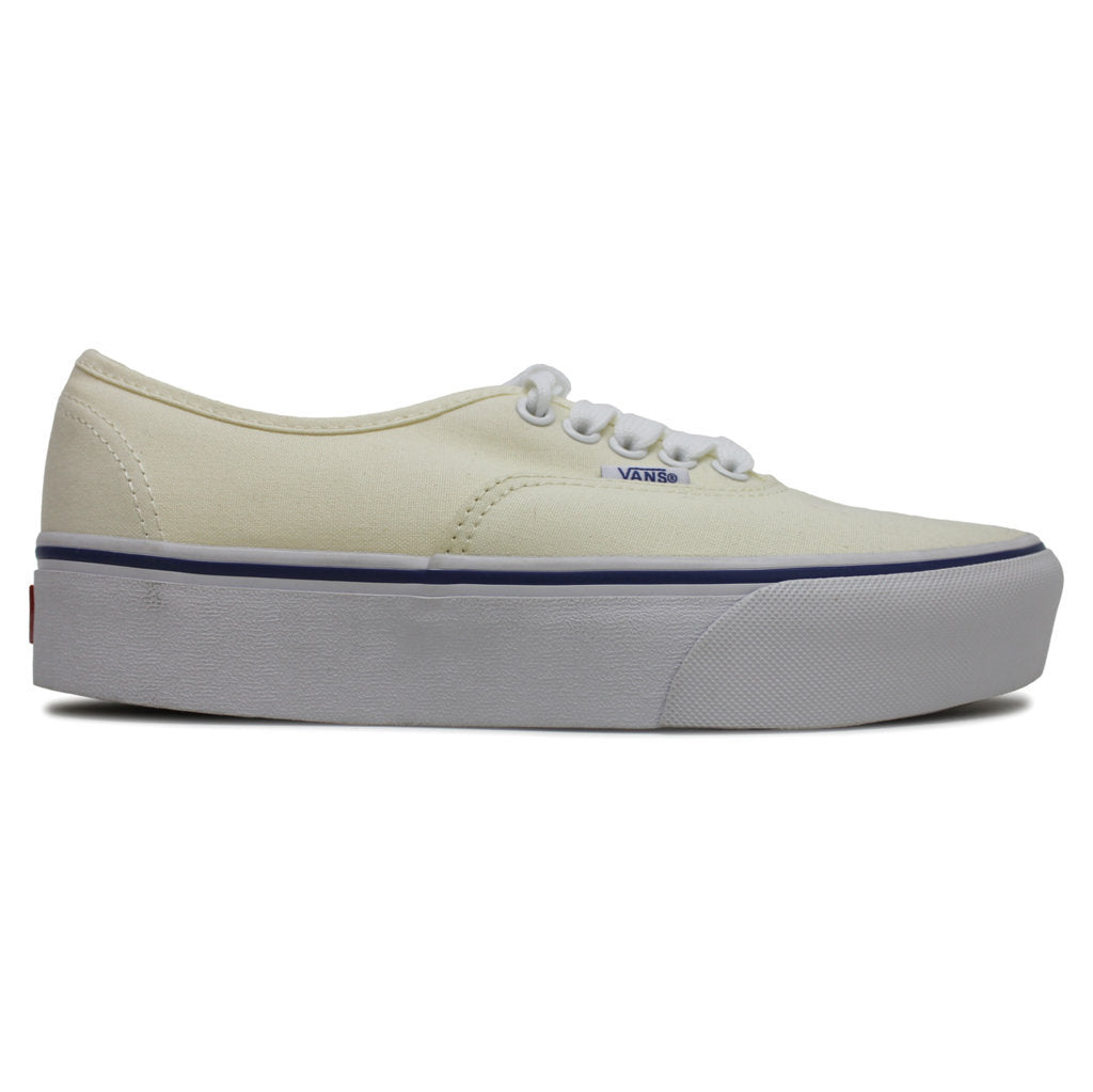 Vans Authentic Platform Classic White True White Womens Canvas Flatform Trainers - UK 6