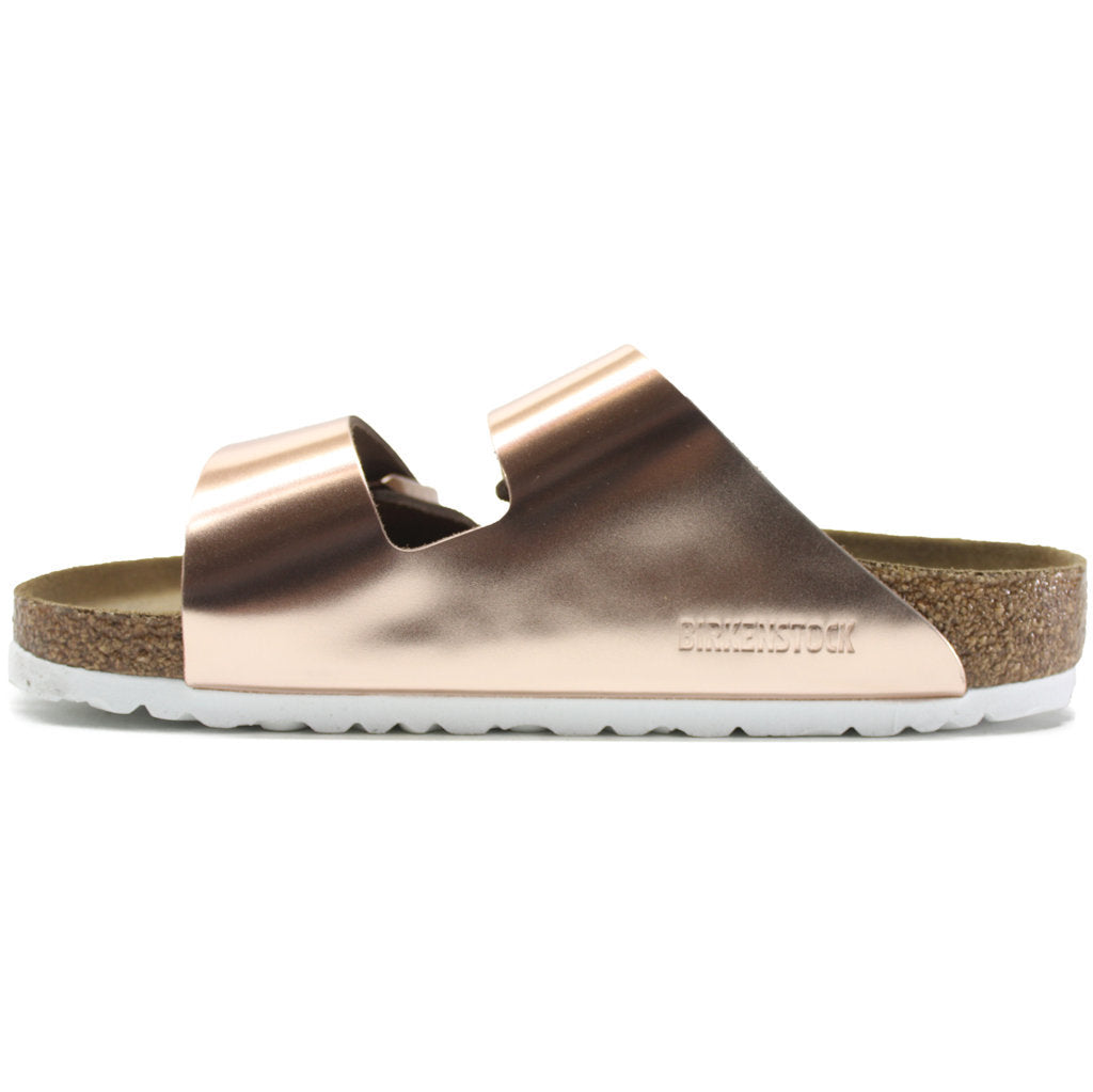 Birkenstock Arizona Metallic Copper Women Leather Soft Footbed Open-Back Sandals - UK 5.5