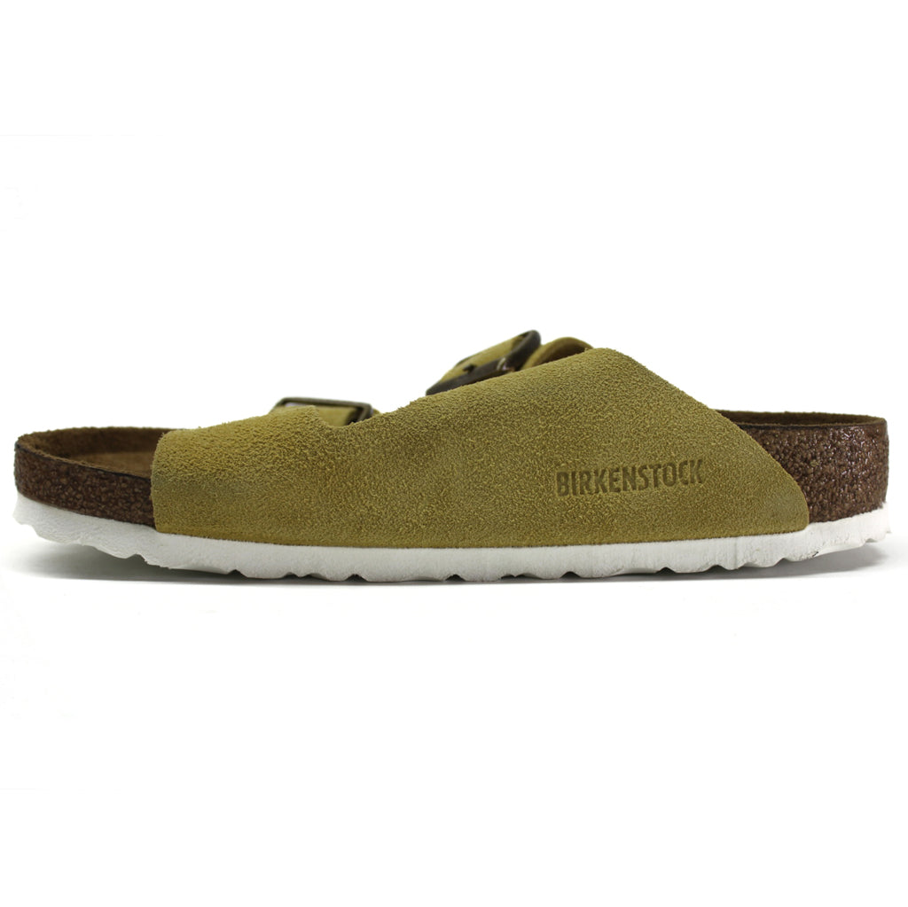 Birkenstock Unisex Arizona SFB Suede Ochre-White Sandals