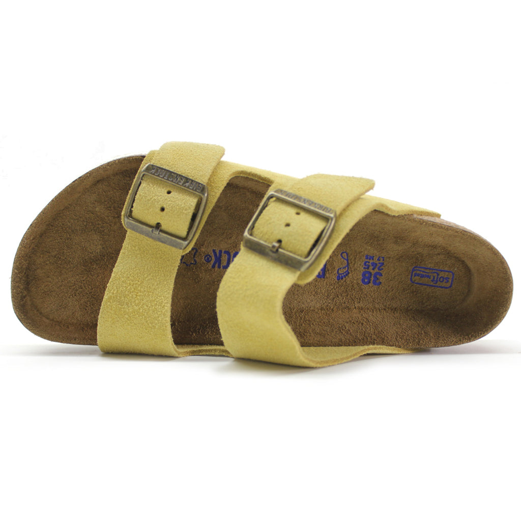 Birkenstock Unisex Arizona SFB Suede Ochre-White Sandals