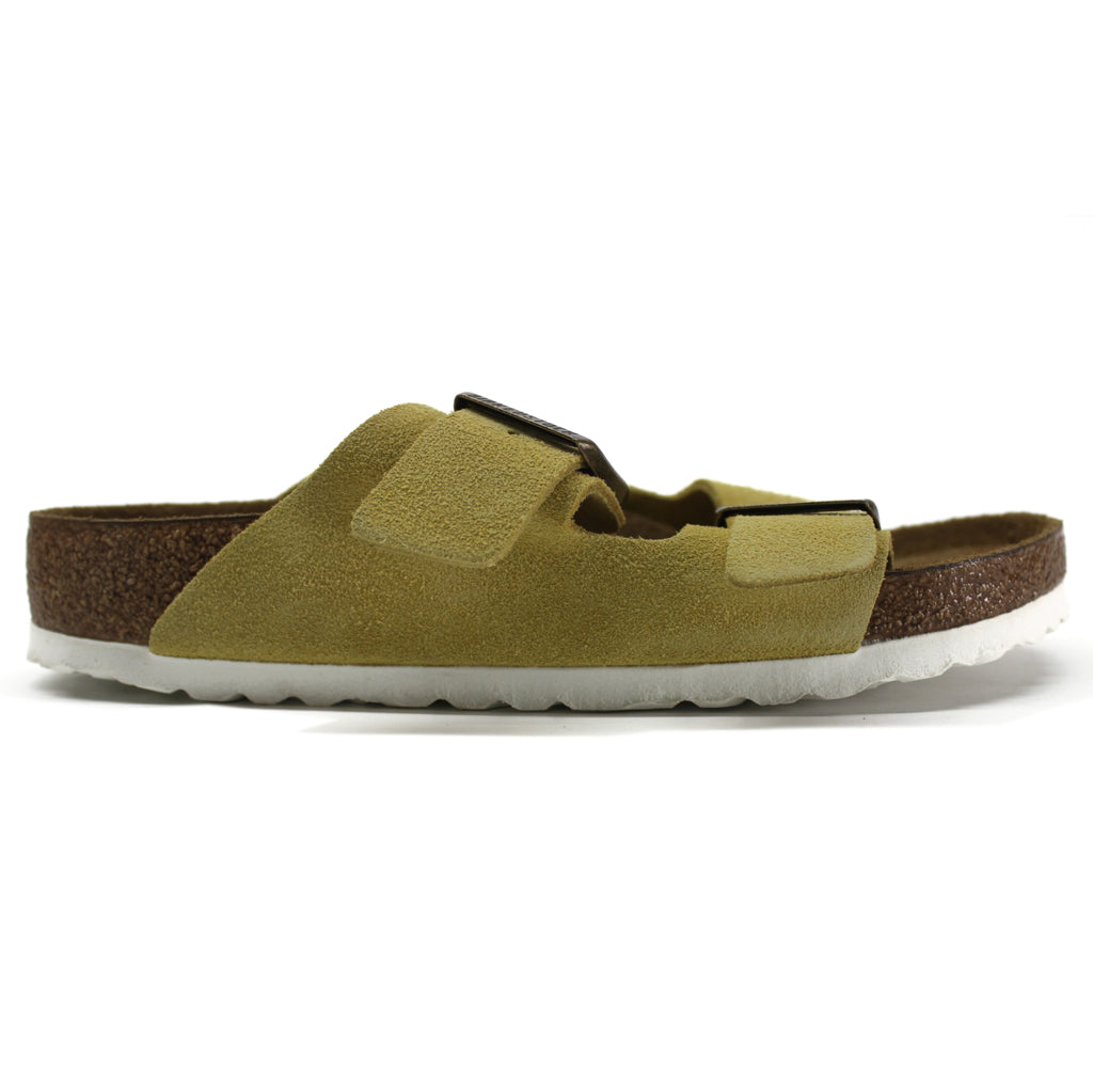 Birkenstock Unisex Arizona SFB Suede Ochre-White Sandals