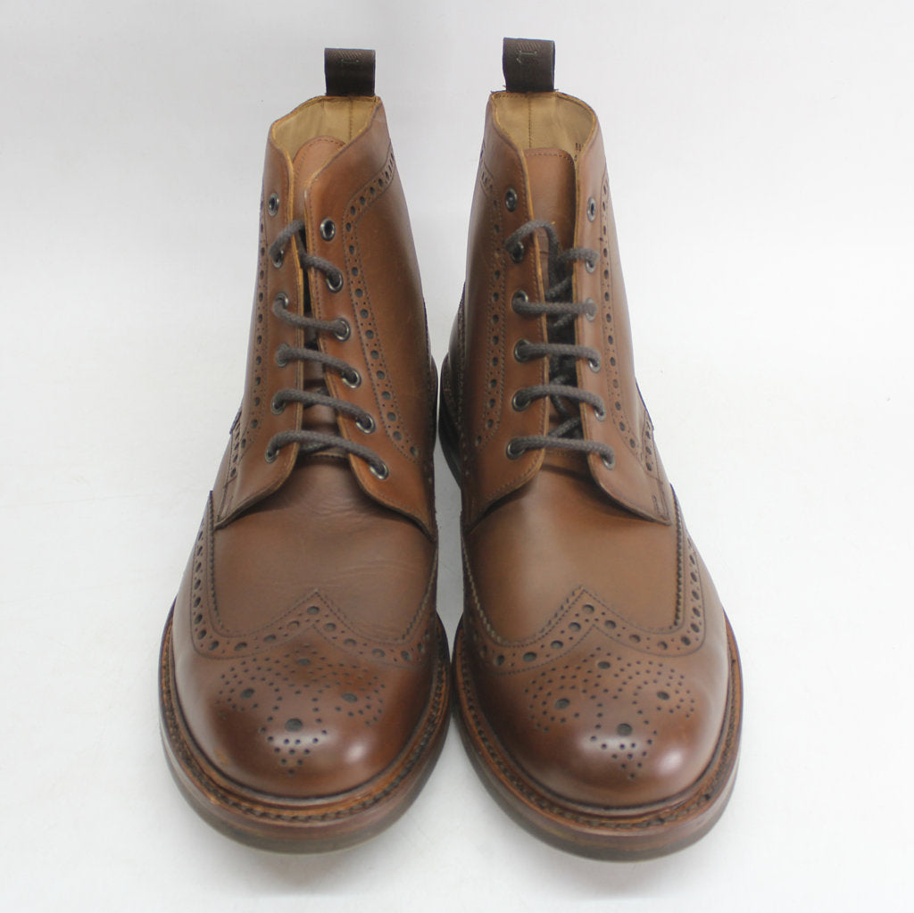 Loake Mens Boots Burnished Calf Bedale Brogue Wingtip Lace-Up Ankle Leather - UK 10.5