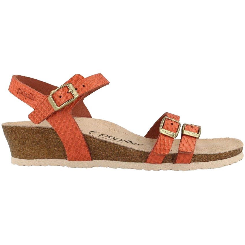 Papillio Lana Leather Women's Wedge Sandals - Coral / UK 4.5 / Narrow