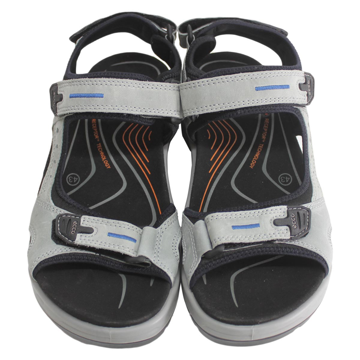 Ecco sandals hot sale mens silver