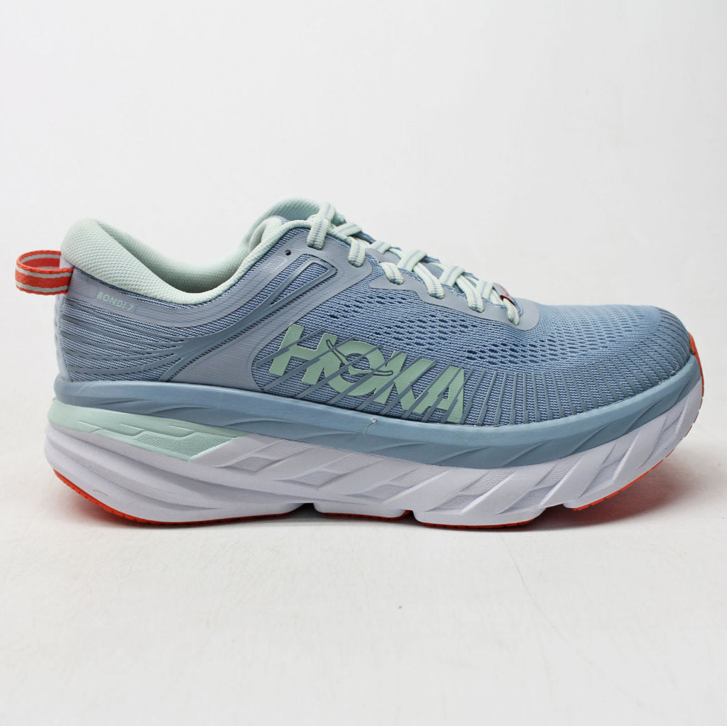 Hoka Womens Trainers Bondi 7 Lace-Up Low-Top Running Sneakers Mesh - UK 7