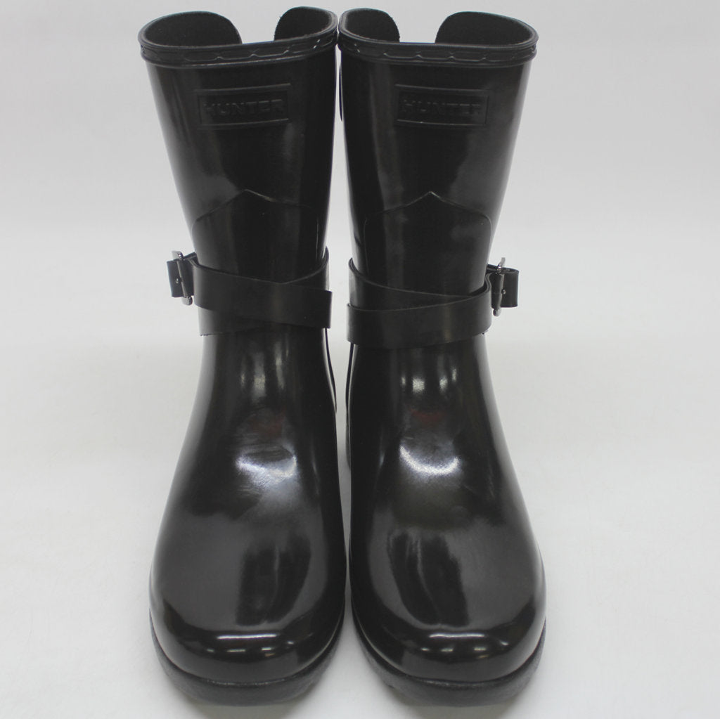 Hunter Womens Boots Refined Adjustable Short Gloss Casual Wellington Rubber - UK 6