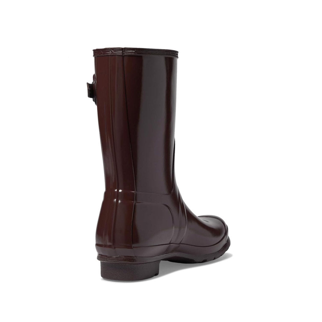 Hunter Original Short Gloss Rubber Womens Boots#color_brown bolt