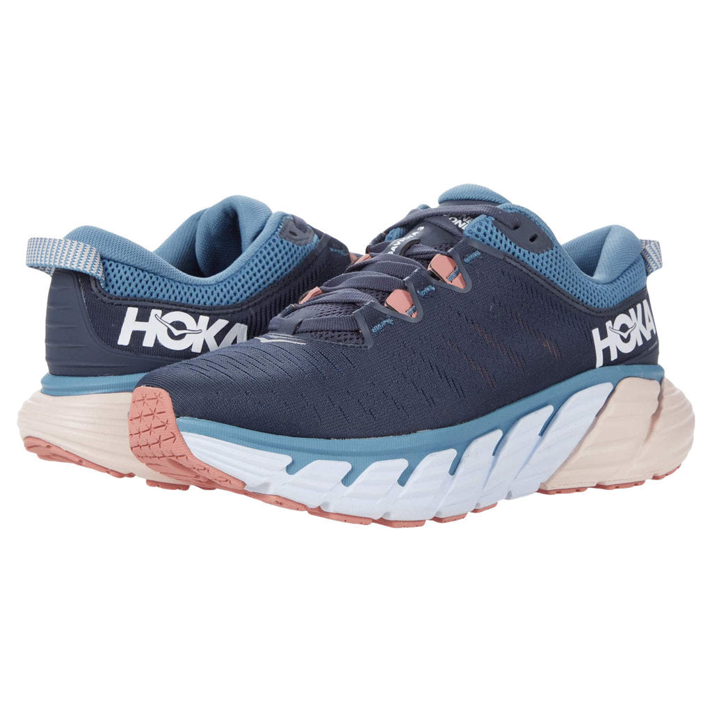 Hoka Womens Trainers Gaviota 3 Lace-Up Low-Top Textile Synthetic - UK 7