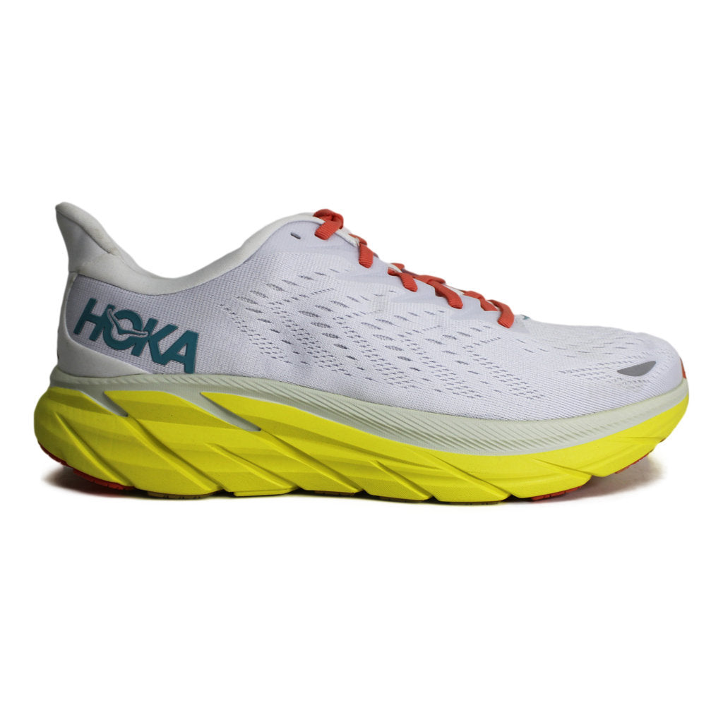 Hoka Mens Trainers Clifton 8 Lace-Up Low-Top Running Sneakers Mesh - UK 9.5