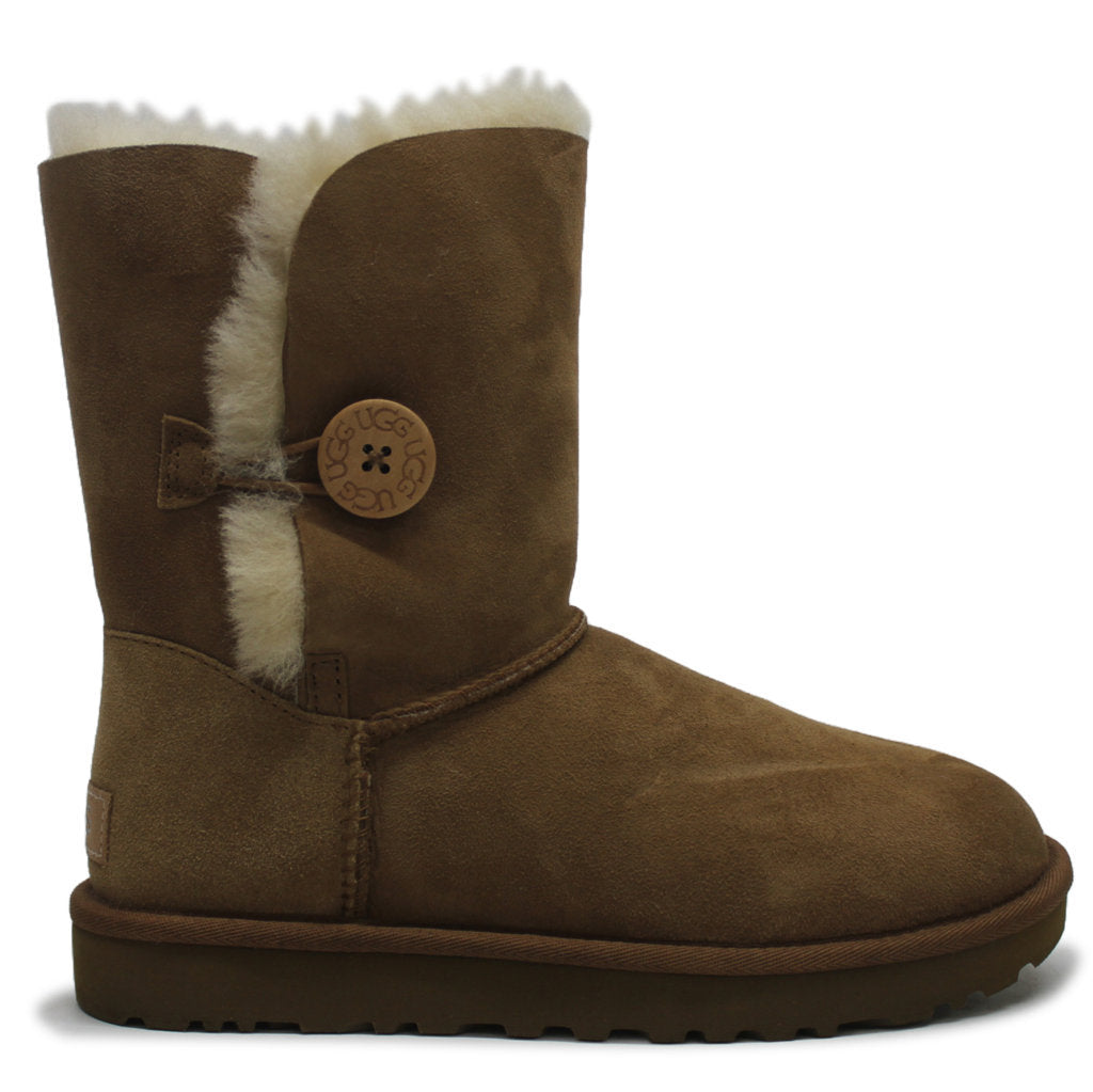 Ugg Australia Womens Boots Bailey Button II Casual Pull-On Ankle Suede - UK 5