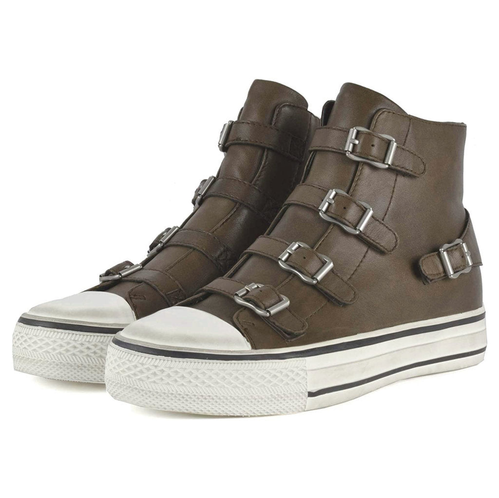 Ash Womens Trainers Virgin Casual Zip-Up Buckles Hi-Top Nappa Leather - UK 5