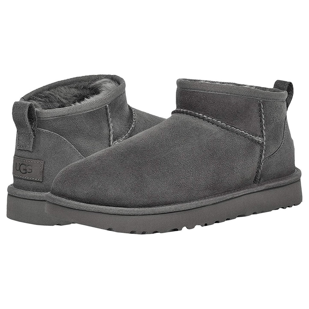 Ugg Australia Womens Boots Classic Ultra Mini Casual Pull-On Ankle Suede - UK 6