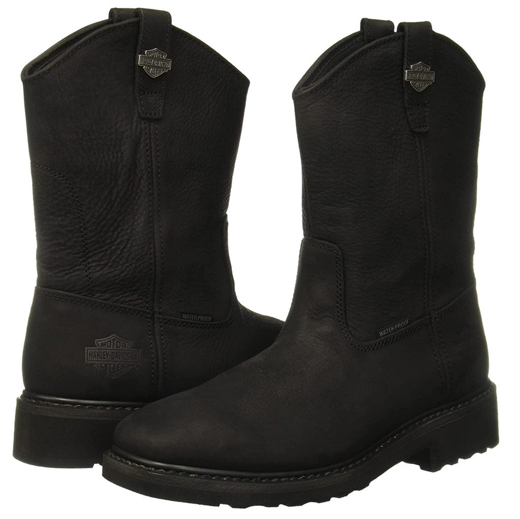 Harley Davidson Altman Waterproof Full Grain Leather Men's Composite Toe Boots#color_black