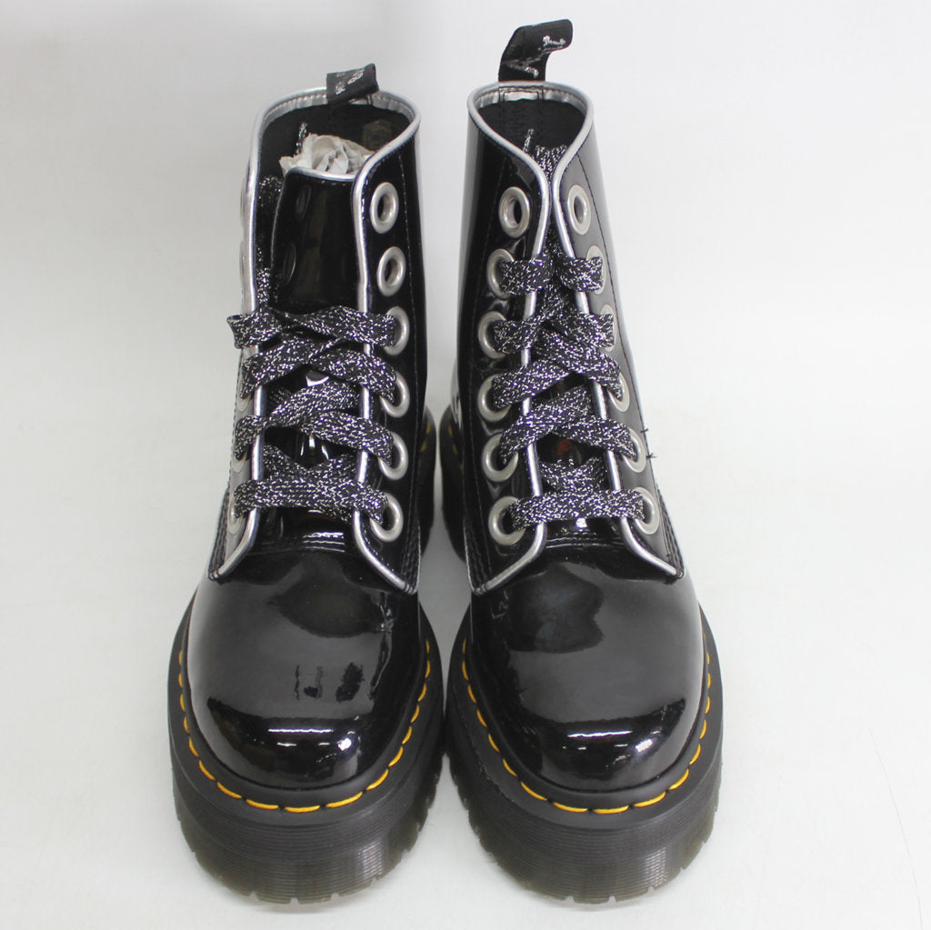 Dr. Martens Womens Boots Molly Casual Lace-Up Ankle Outdoor Patent Leather - UK 4