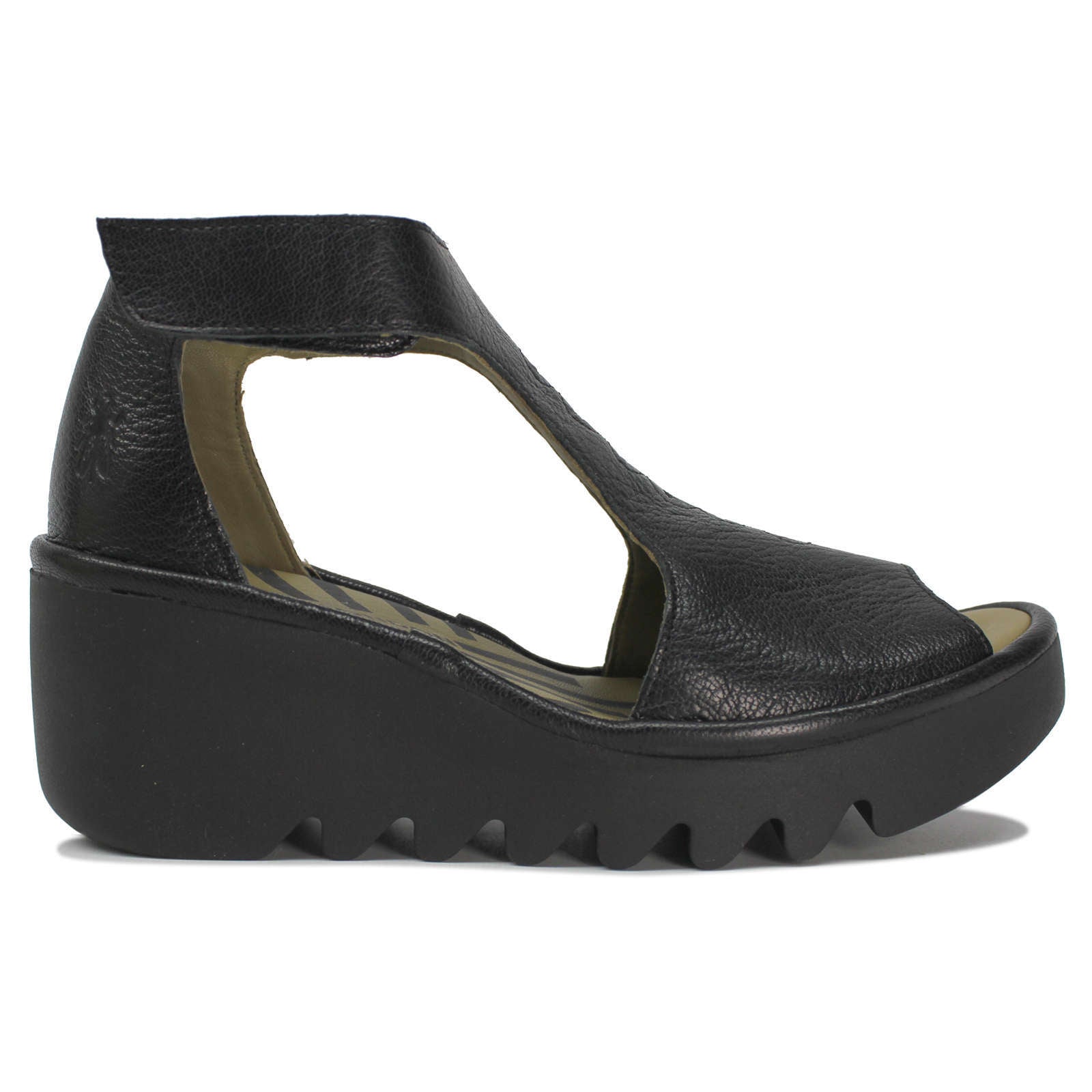 Fly london sales open toe wedge