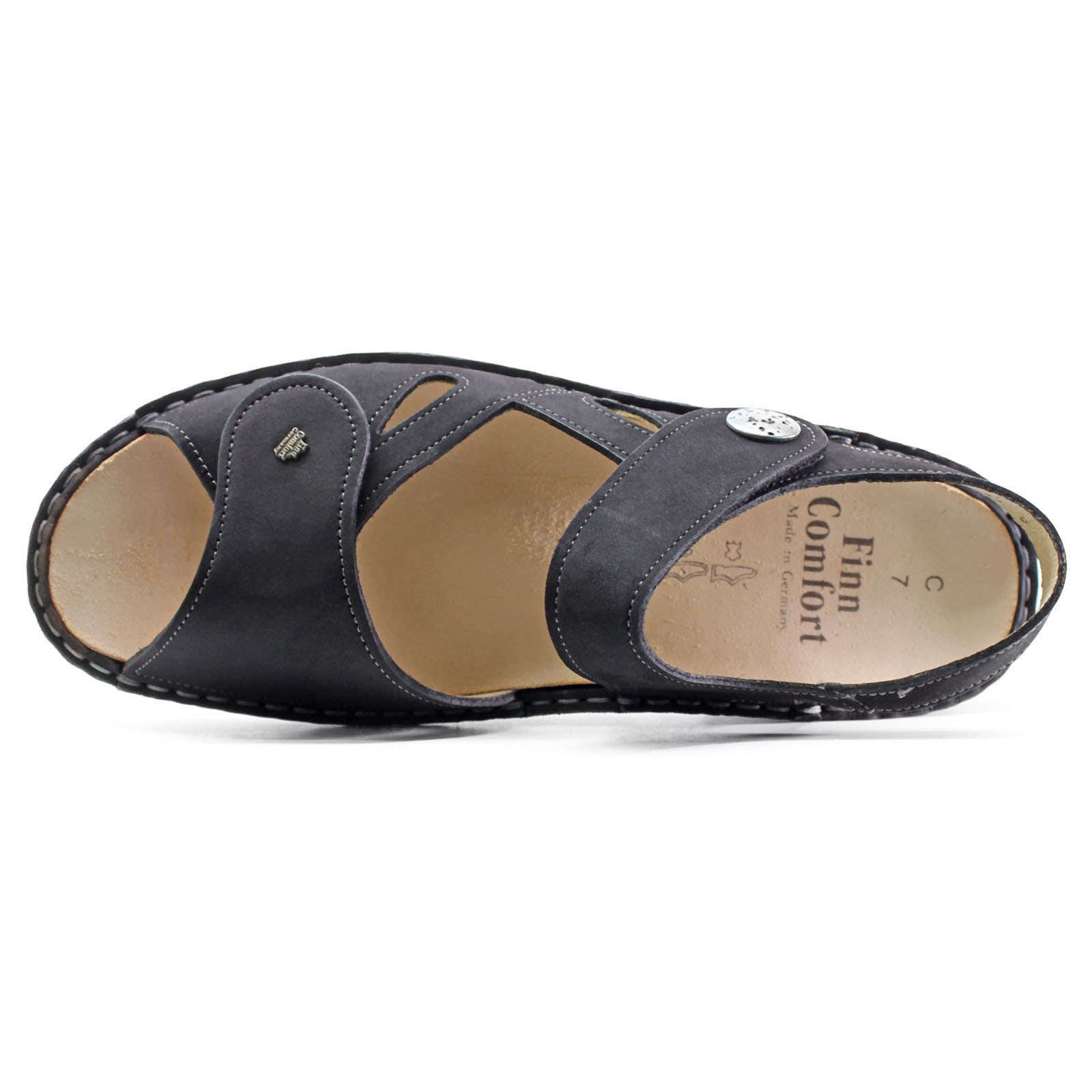 Finn Comfort Costa Nubuck Leather Women's Sandals#color_black