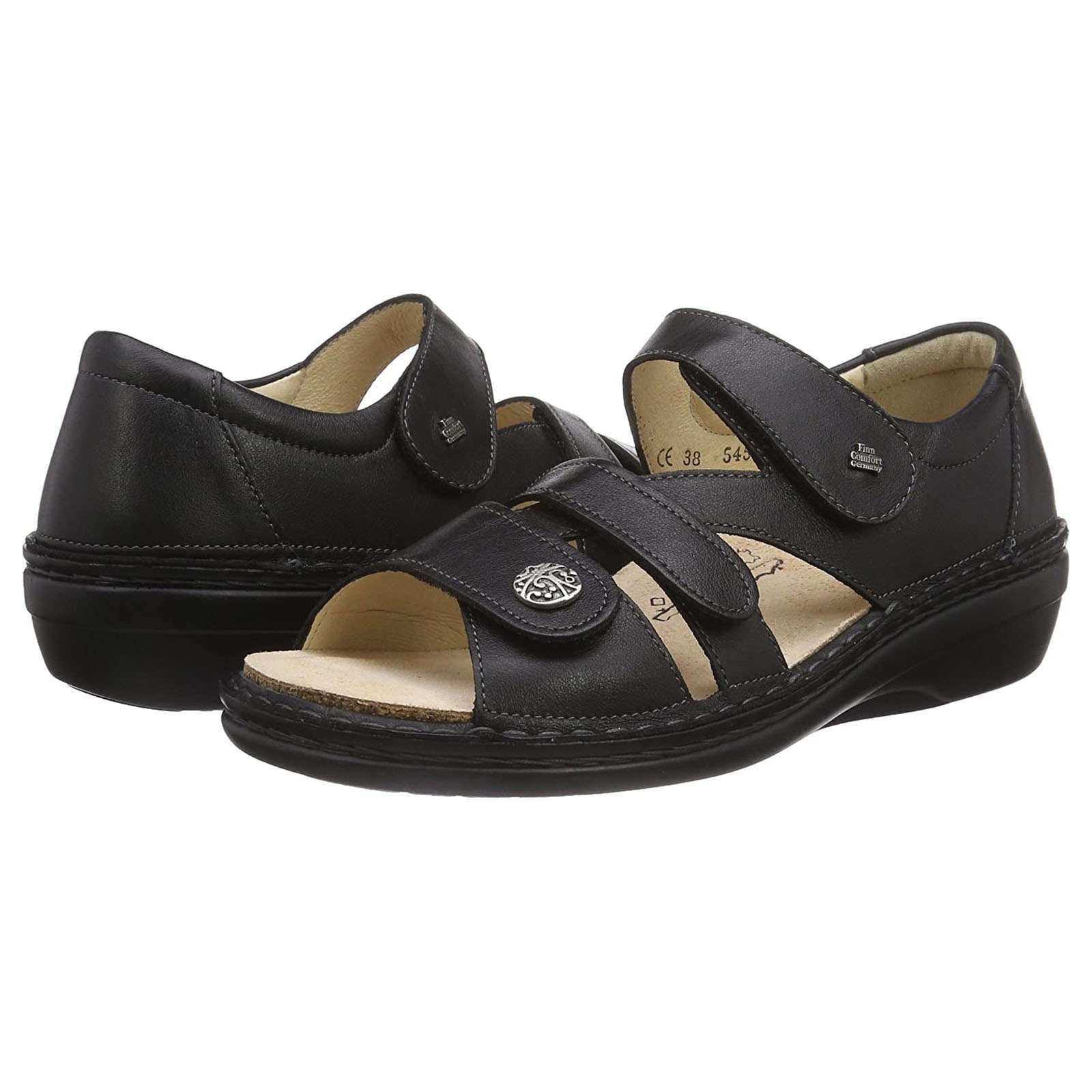 Finn Comfort Sintra Smooth Leather Women's Sandals#color_black