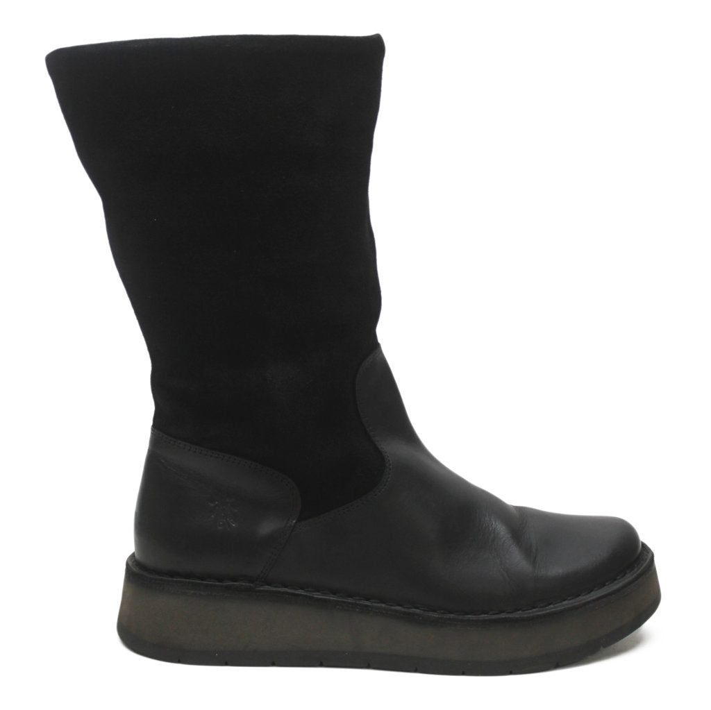 Fly London Womens Boots RULA083FLY Leather Zip Up Mid-Calf Leather - UK 7