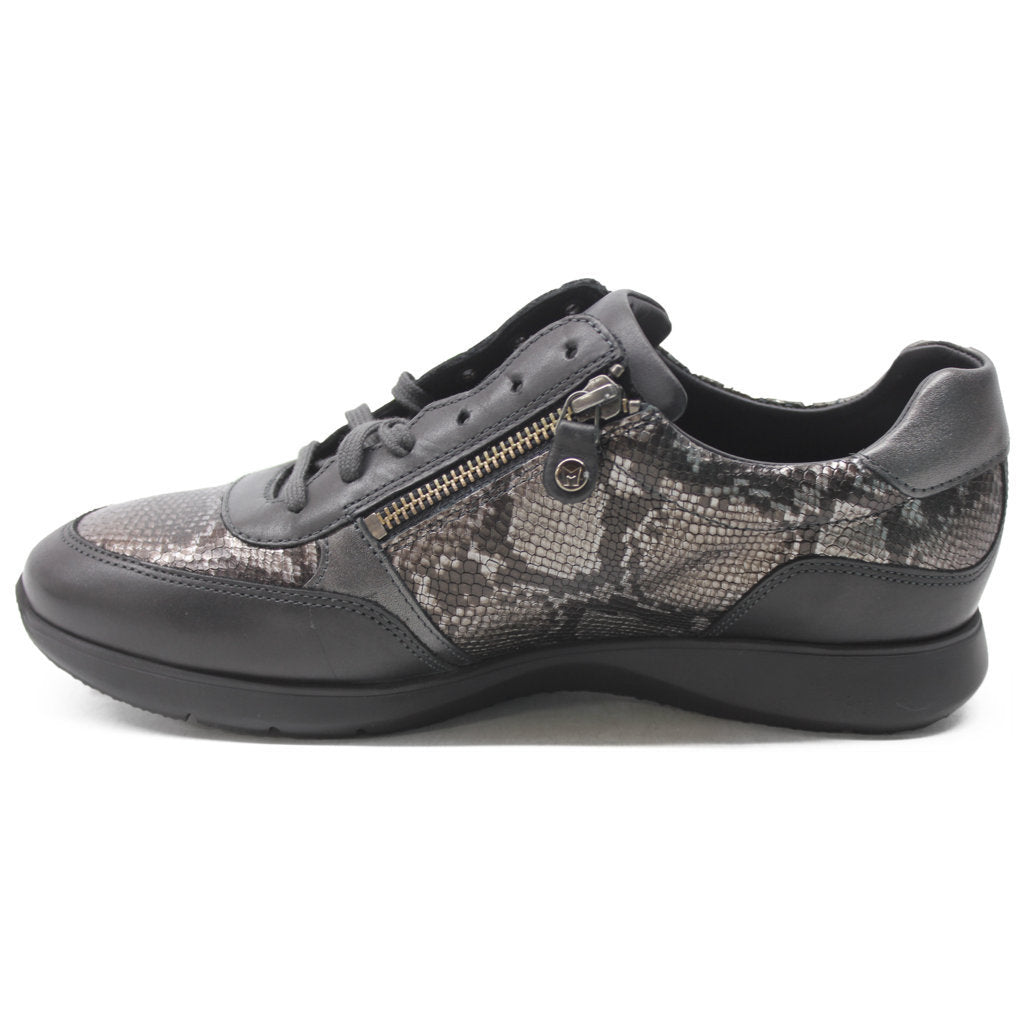 Mephisto Monia Leather Womens Trainers#color_carbon