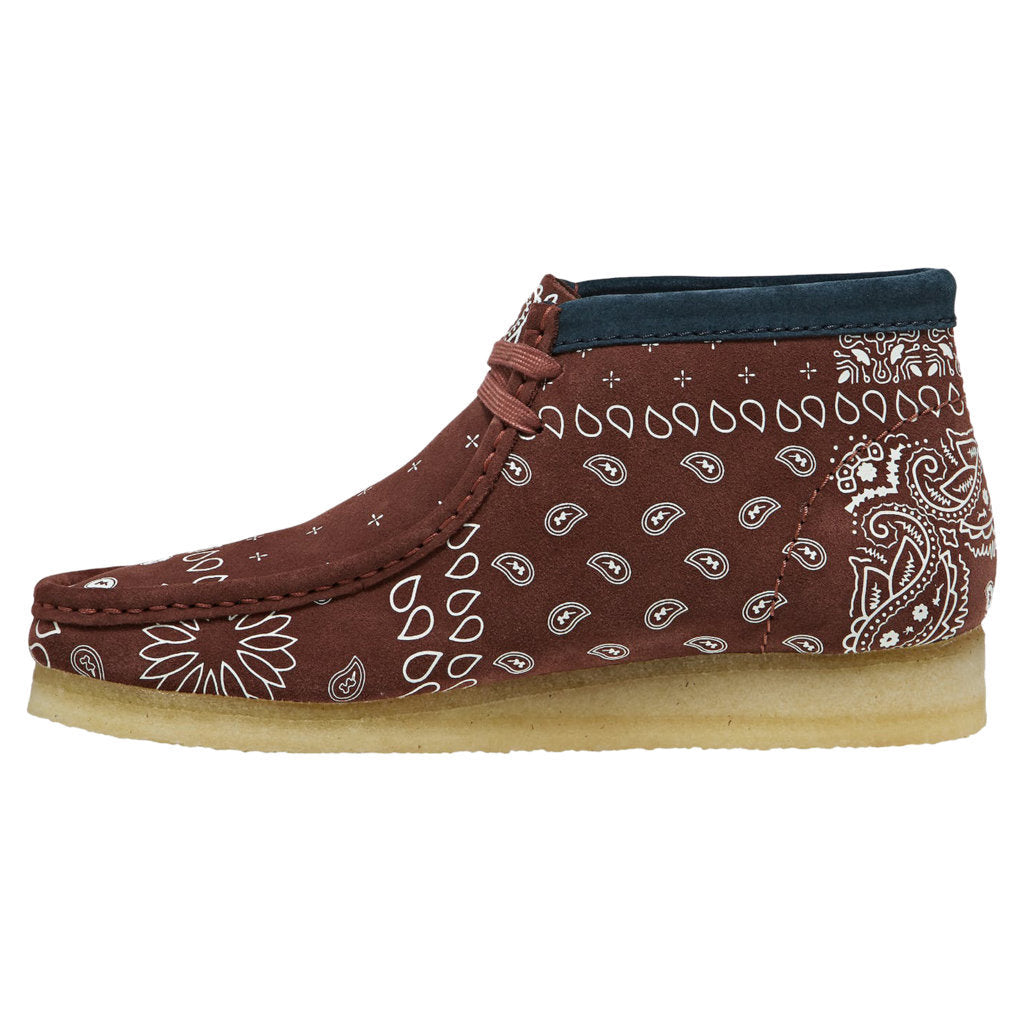 Clarks Originals Wallabee Suede Leather Men's Boots#color_brick paisley