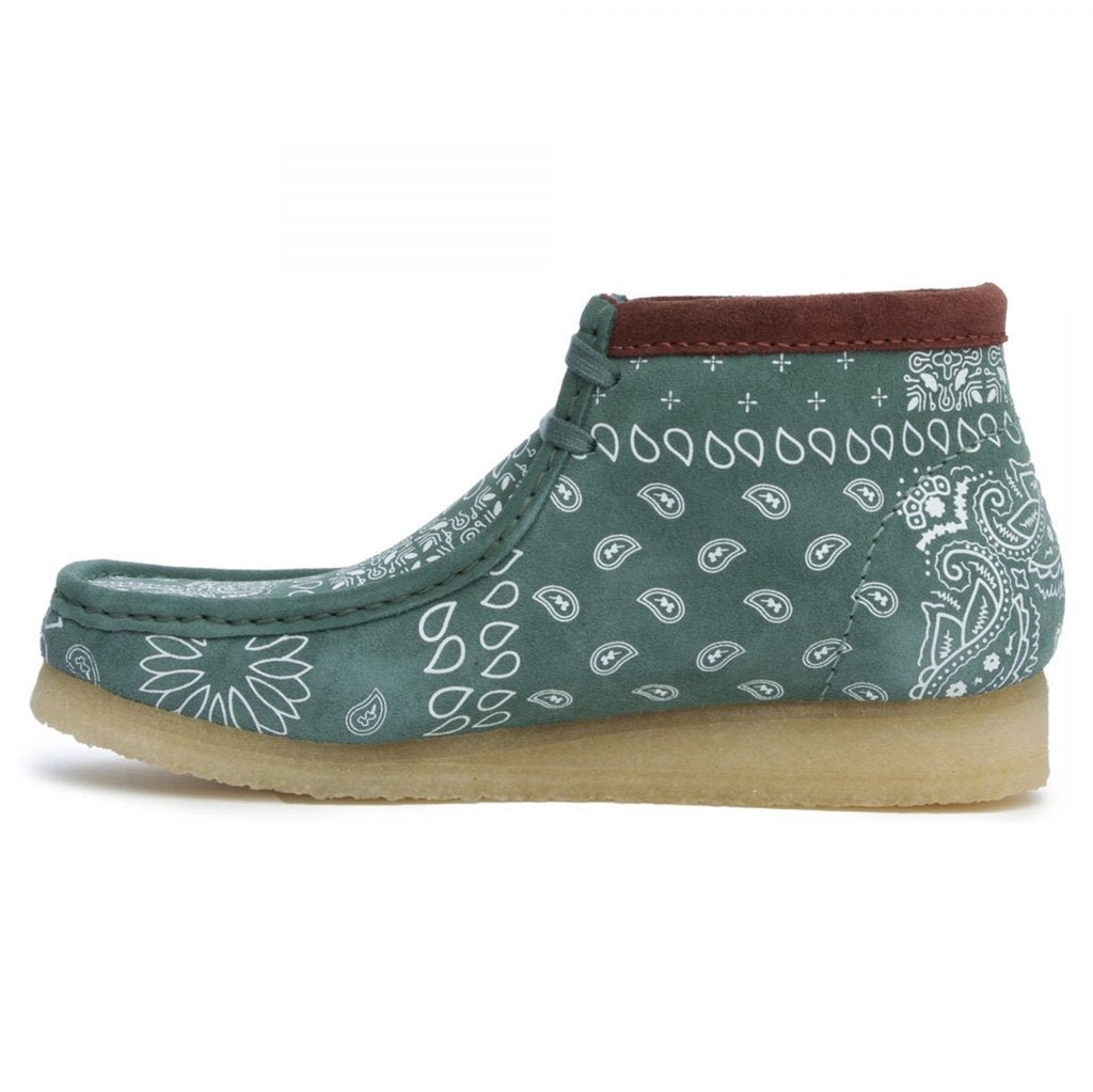 Clarks Originals Wallabee Suede Leather Men's Boots#color_green paisley