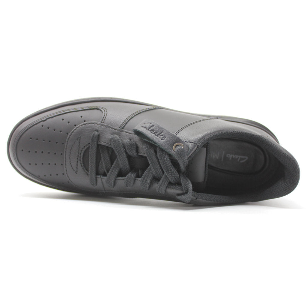 Clarks CourtLite Tie Leather Men's Low-Top Retro Trainers#color_black