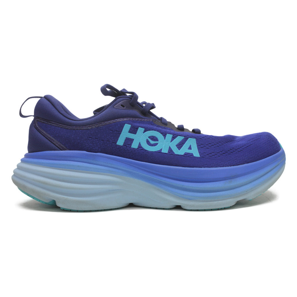 Hoka Mens Trainers Bondi 8 Lace-Up Low-Top Running Sneakers Textile - UK 10