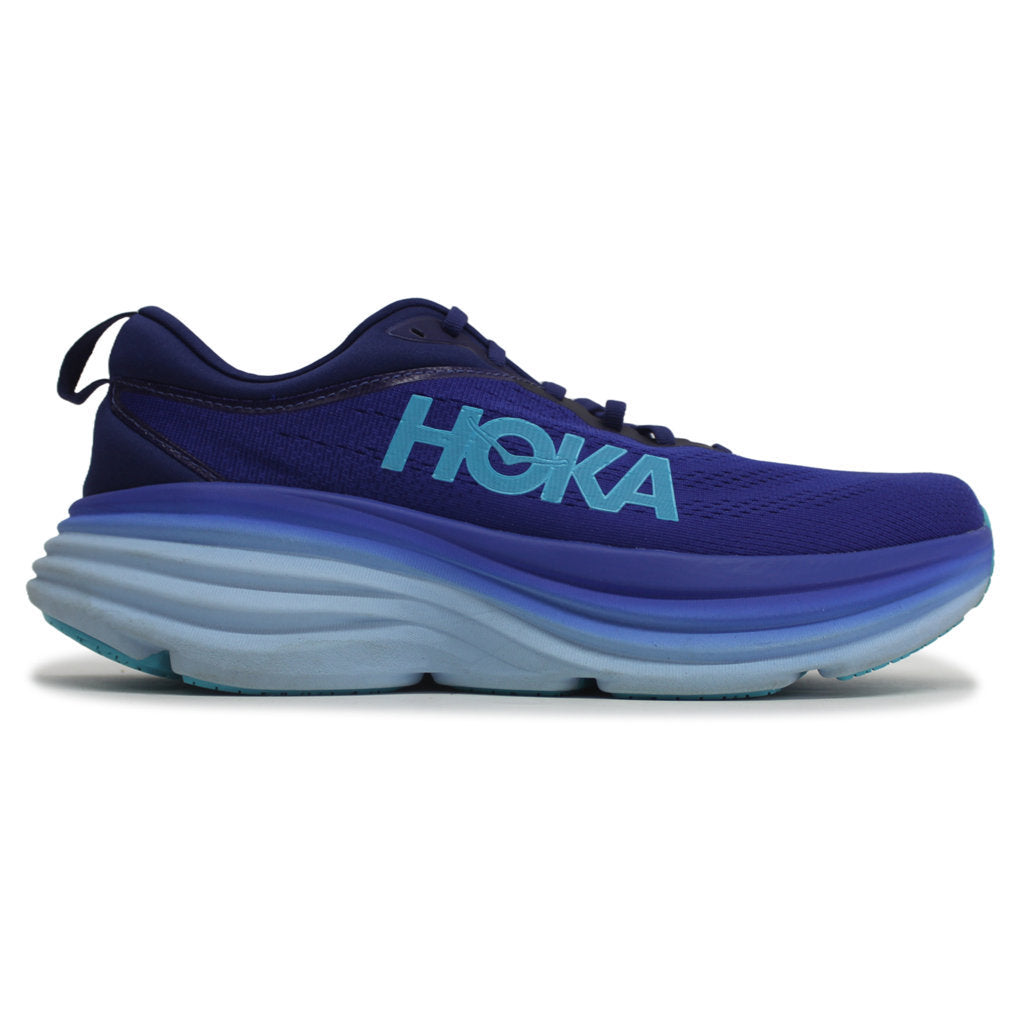 Hoka Mens Trainers Bondi 8 Lace-Up Low-Top Running Sneakers Textile - UK 10.5