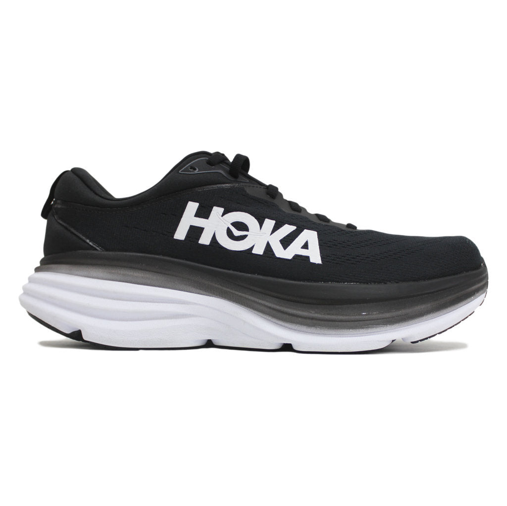 Hoka Mens Trainers Bondi 8 Lace-Up Low-Top Running Sneakers Textile - UK 10