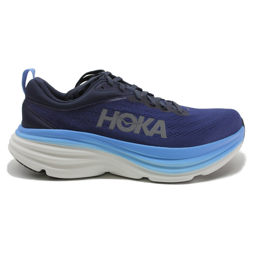 Hoka Mens Trainers Bondi 8 Lace-Up Low-Top Running Sneakers Textile - UK 10.5