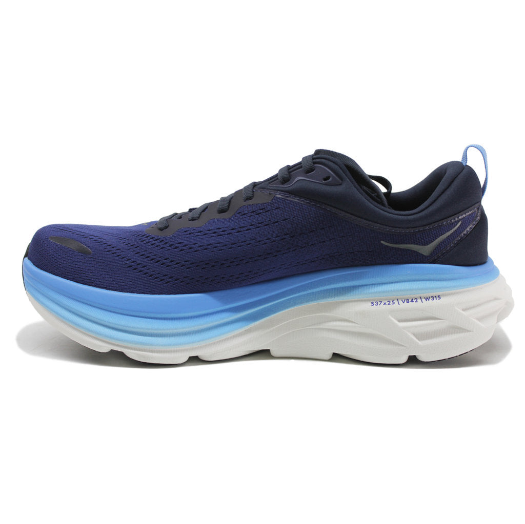 Hoka Mens Trainers Bondi 8 Lace-Up Low-Top Running Sneakers Textile - UK 10.5