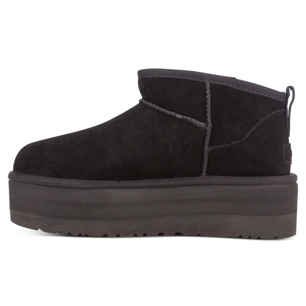 Ugg Womens Boots Classic Ultra Mini Platform Casual Slip-On Ankle Suede - UK 6