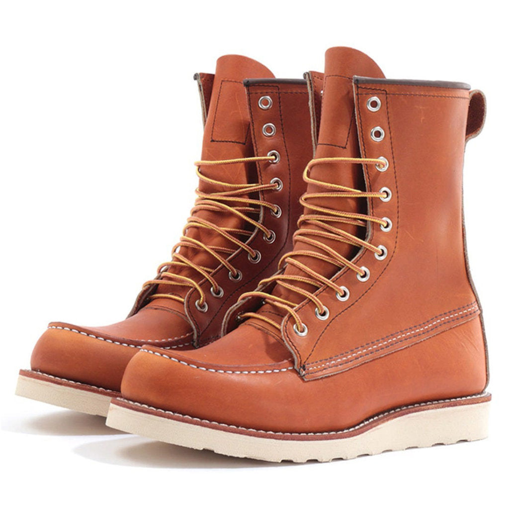 Red Wing Mens Boots 8 Inch Moc Toe 877 Casual Lace-Up Outdoor Leather - UK 10