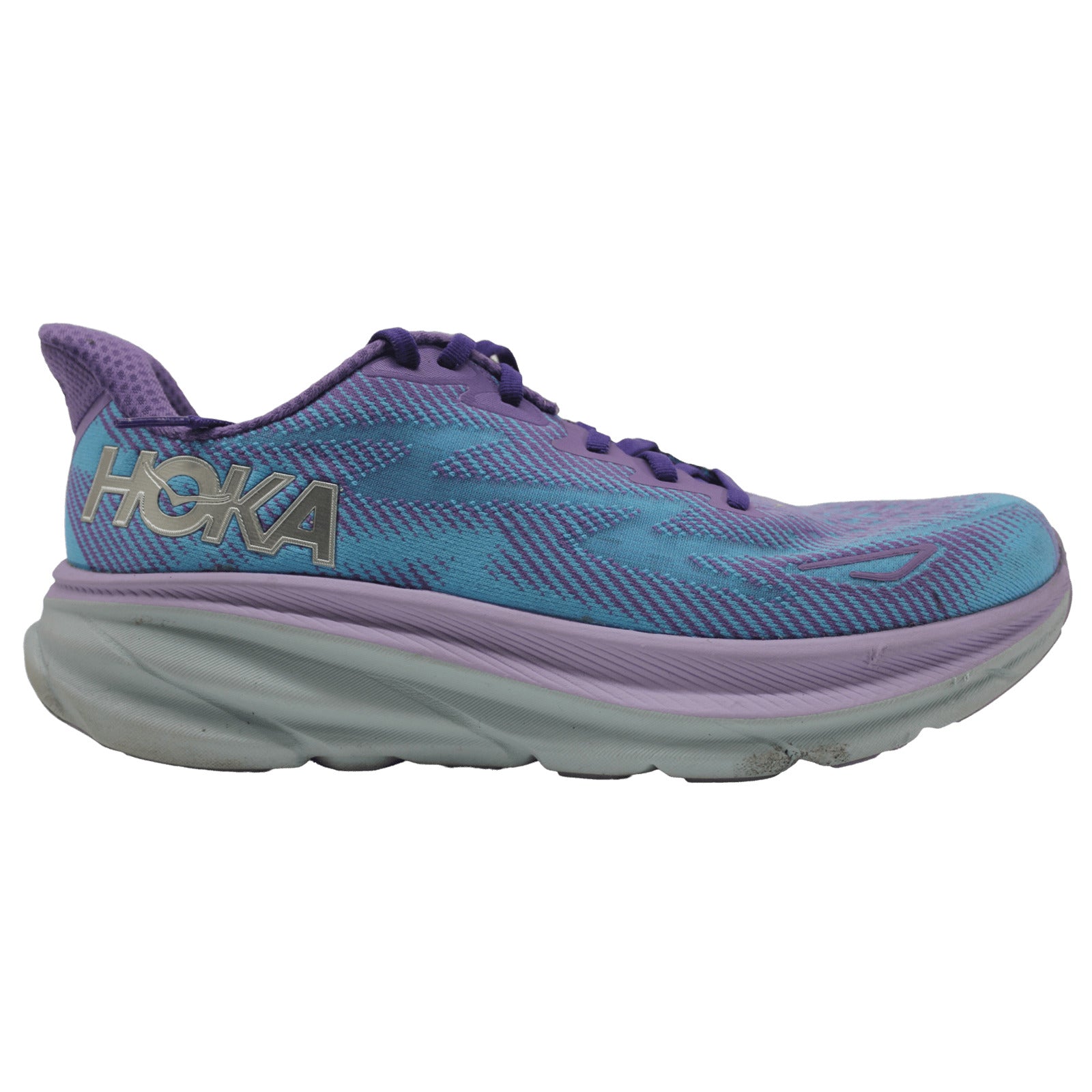 Hoka Womens Trainers Clifton 9 Casual Lace-Up Low-Top Textile - UK 8