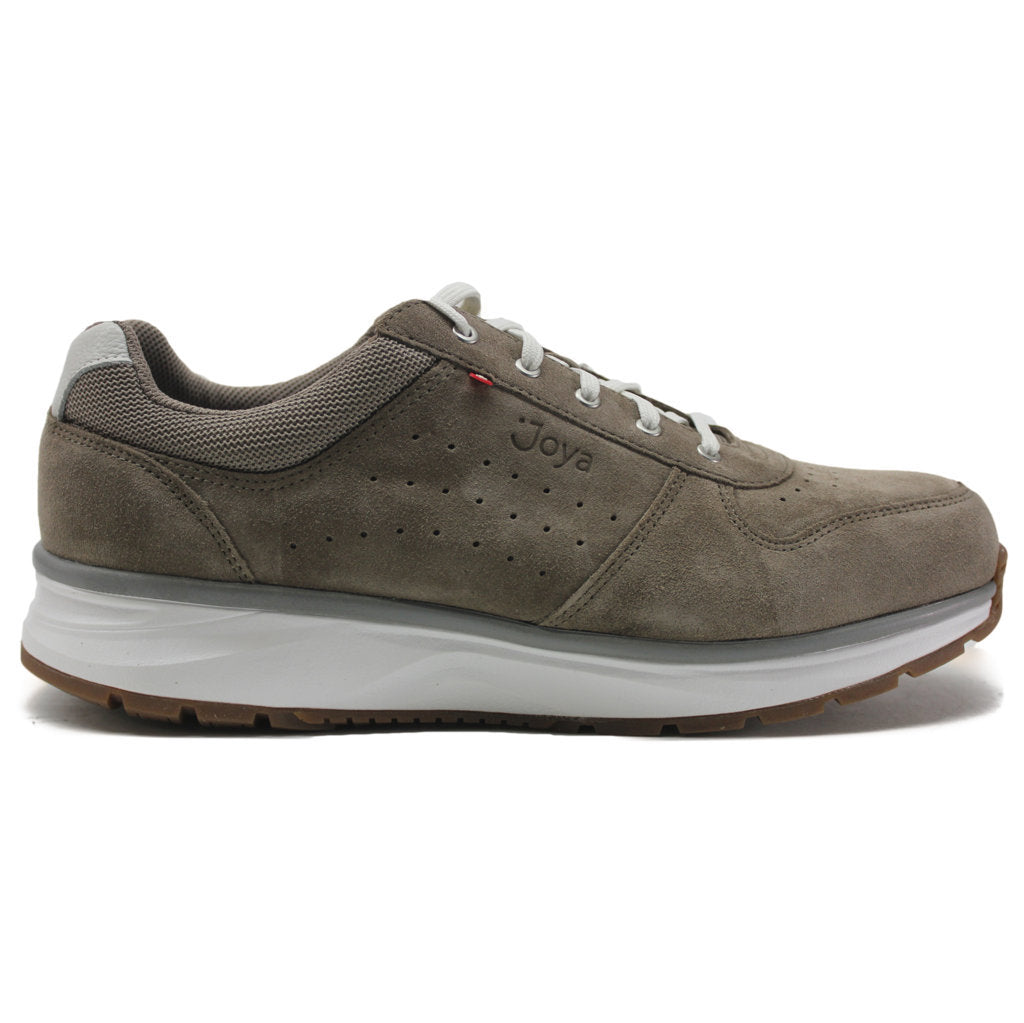 Joya Dynamo Classic Velour Leather Men's Wide Trainers#color_light brown