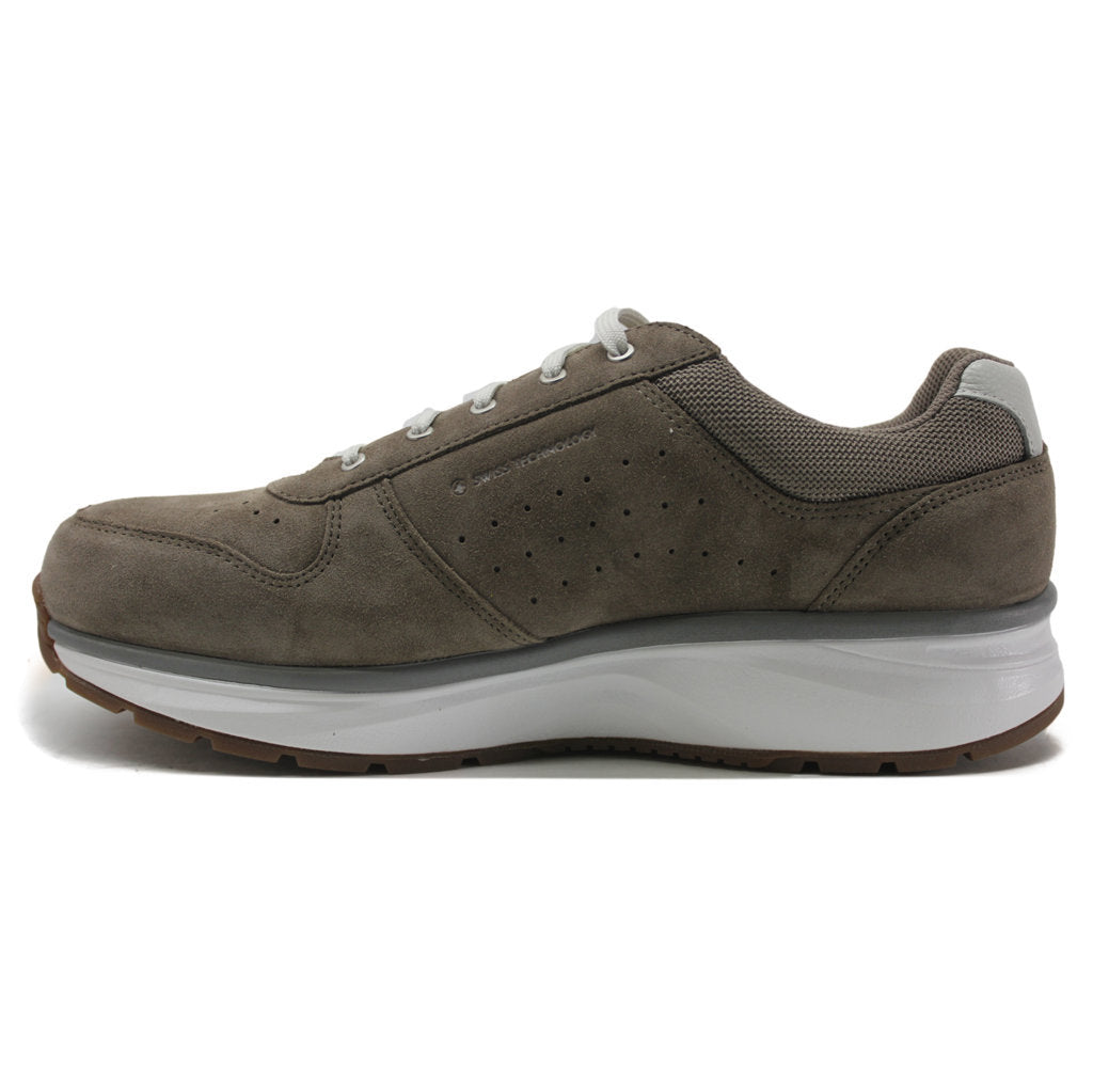 Joya Dynamo Classic Velour Leather Men's Wide Trainers#color_light brown