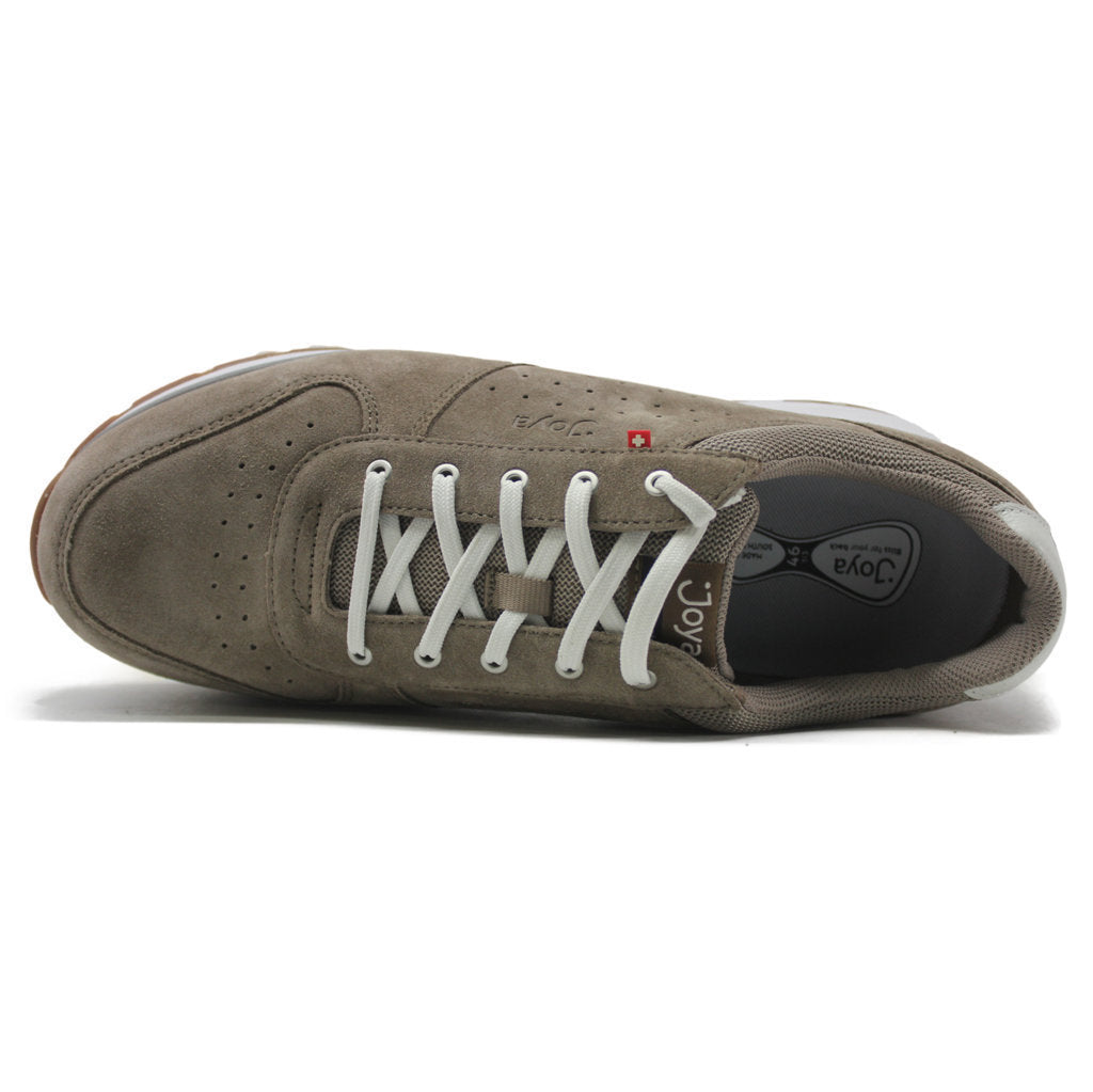 Joya Dynamo Classic Velour Leather Men's Wide Trainers#color_light brown