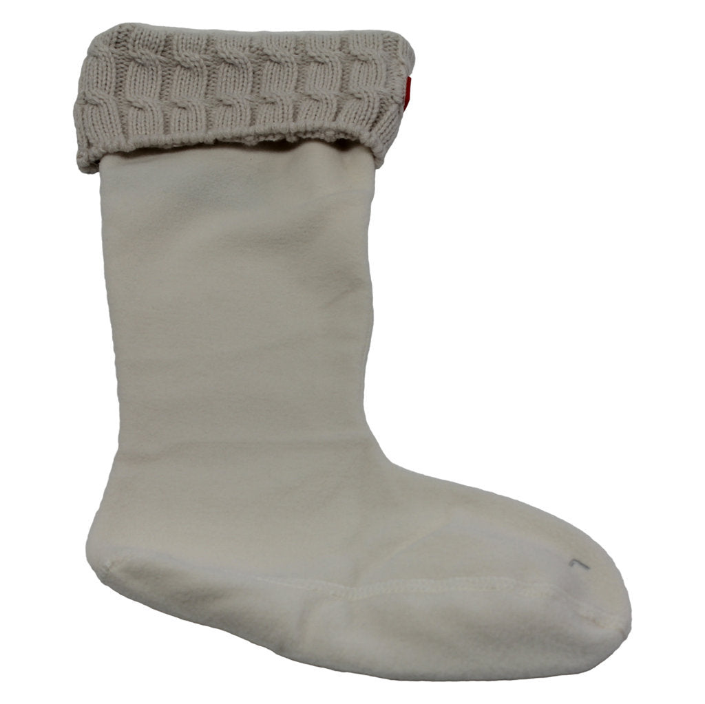 Hunter 6 Stitch Cable Tall Boot Sock Polyfleece Unisex Socks#color_hunter white