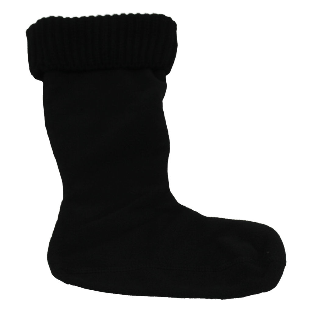 Hunter Half Cardigan Tall Boot Sock Polyfleece Unisex Socks#color_black