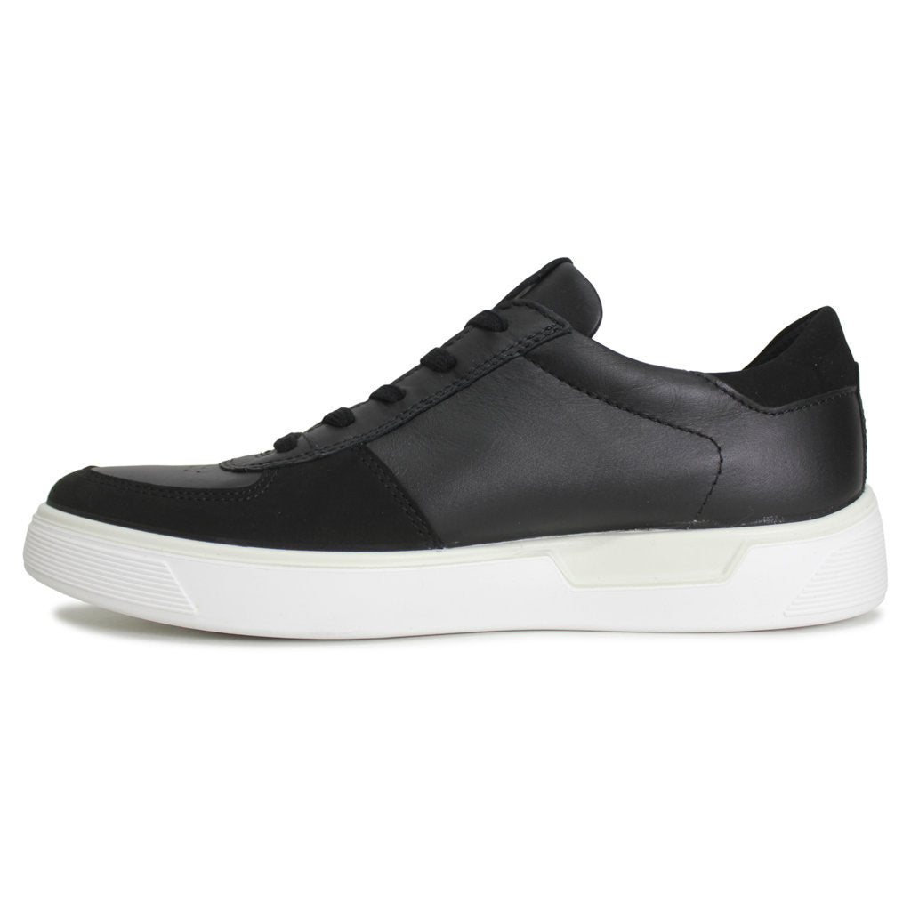 Ecco Street Tray Nubuck Leather Mens Shoes#color_black