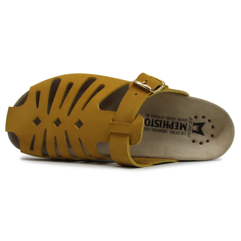 Mephisto Hedina Nubuck Leather Womens Sandals#color_ochre