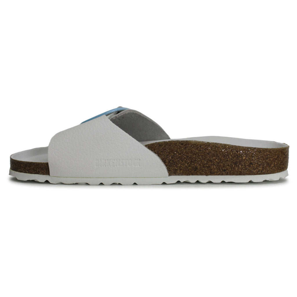 Birkenstock Madrid Big Buckle Natural Leather Unisex Sandals#color_white