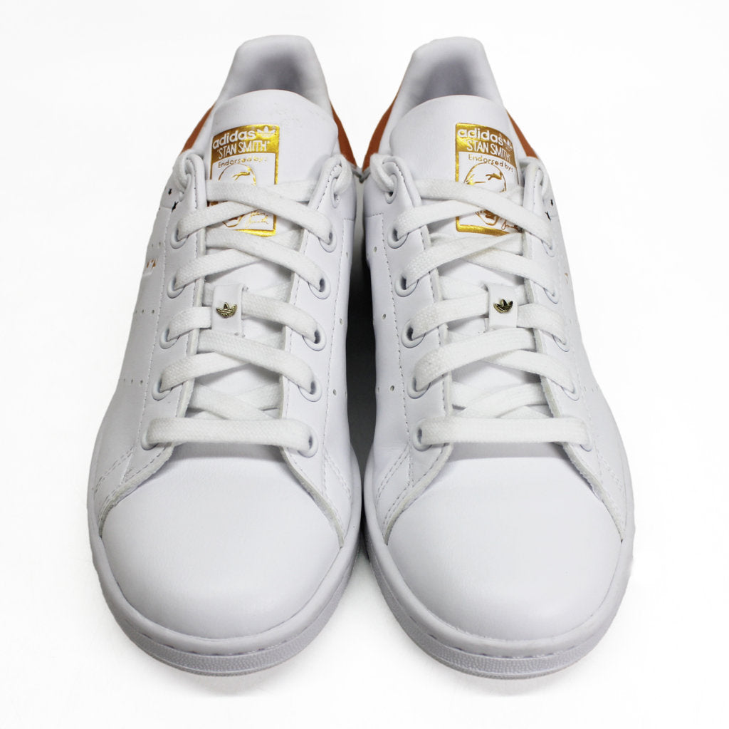 Adidas Stan Smith GW5167 Leather Womens Trainers - White Orange - UK 4