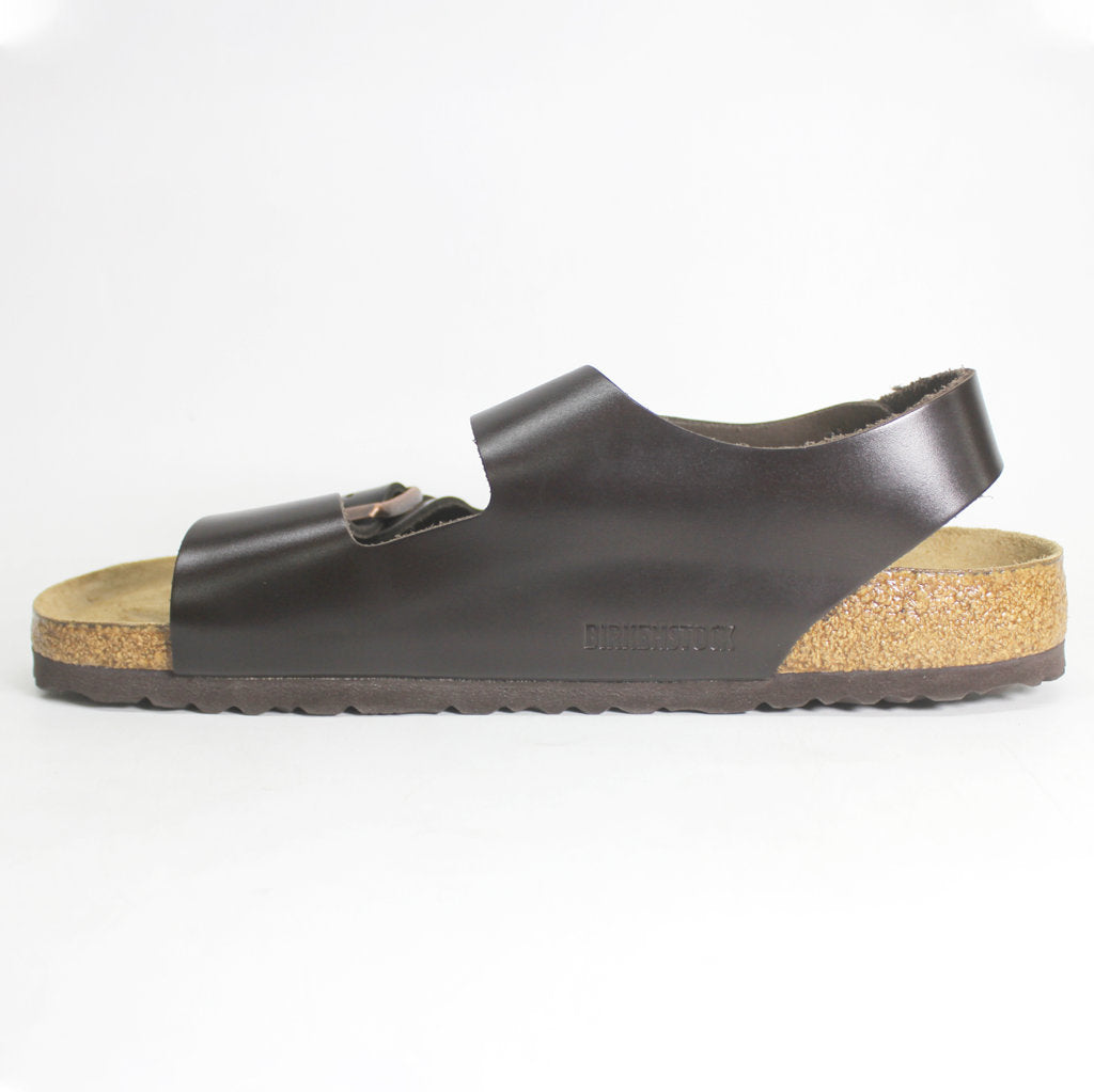 Birkenstock Milano 0034701 Unisex Birko-Flor Sandals - Dark Brown Shiny