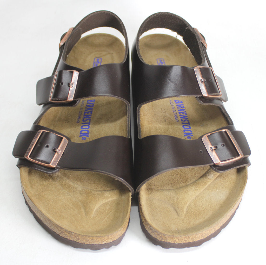 Birkenstock Milano 0034701 Unisex Birko-Flor Sandals - Dark Brown Shiny